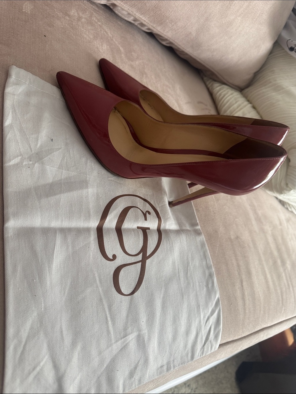 M. Gemi Dark Dusty Rose Patent Pointed-Toe Stiletto Pumps